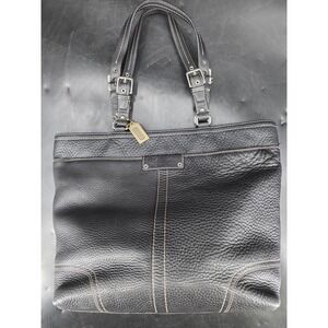 COACH Hamilton Purse Shoulder Hand Bag‎ Black Pebble Leather J0872-F13083